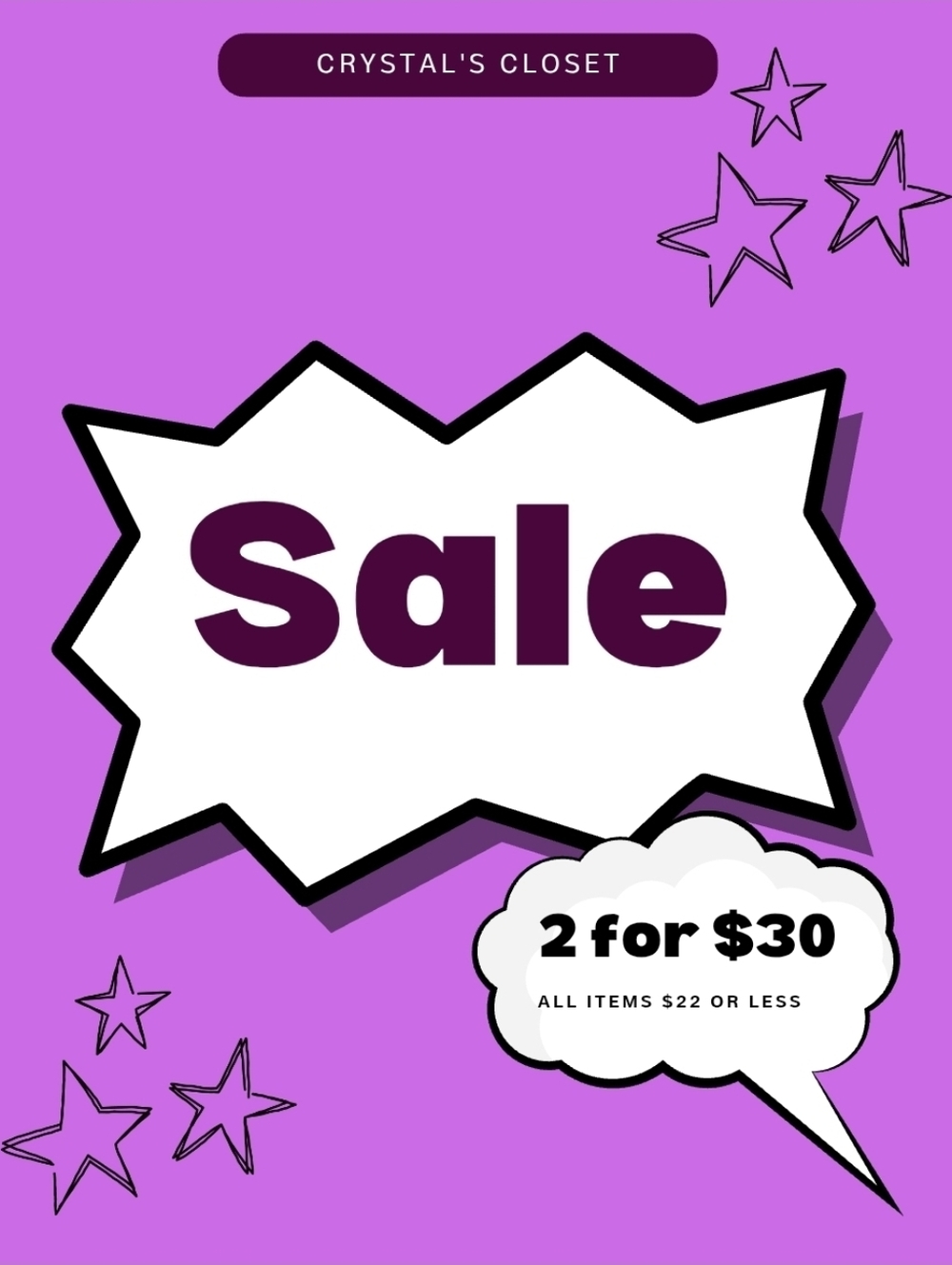 2 for $30 Promotion
